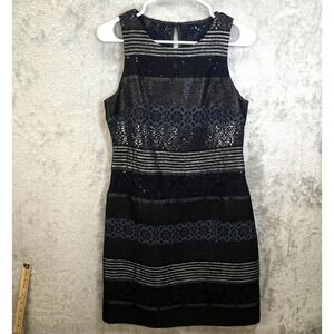 Kay Unger New York Sheath Cocktail Dress Size 6 Dark‎ Glam Sparkly Sophisticated